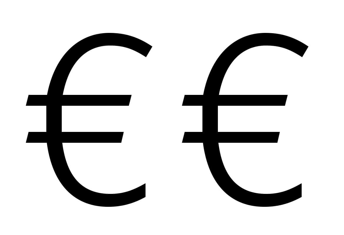 Zwei Euro Zeichen